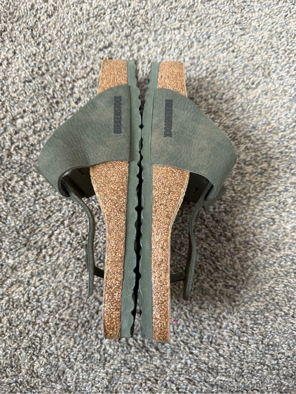 Birkenstock size 41  women’s Olive Green Toe-Post Suede Sandals